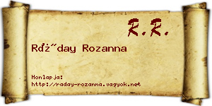 Ráday Rozanna névjegykártya